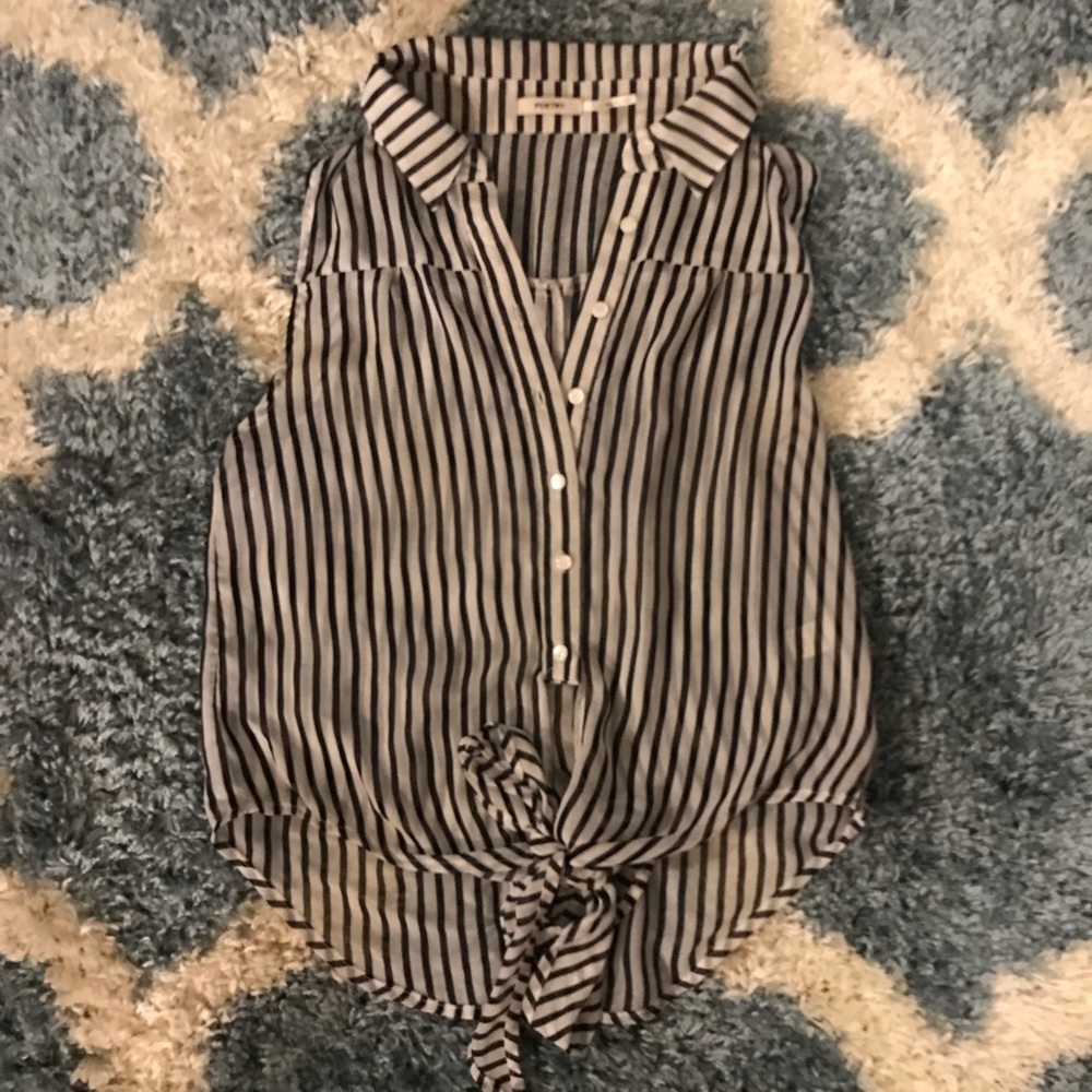 Black and White Striped Top